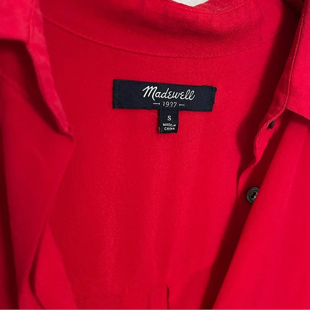 Madewell Silk Short Sleeve Button Up Blouse - Picture 4 of 4